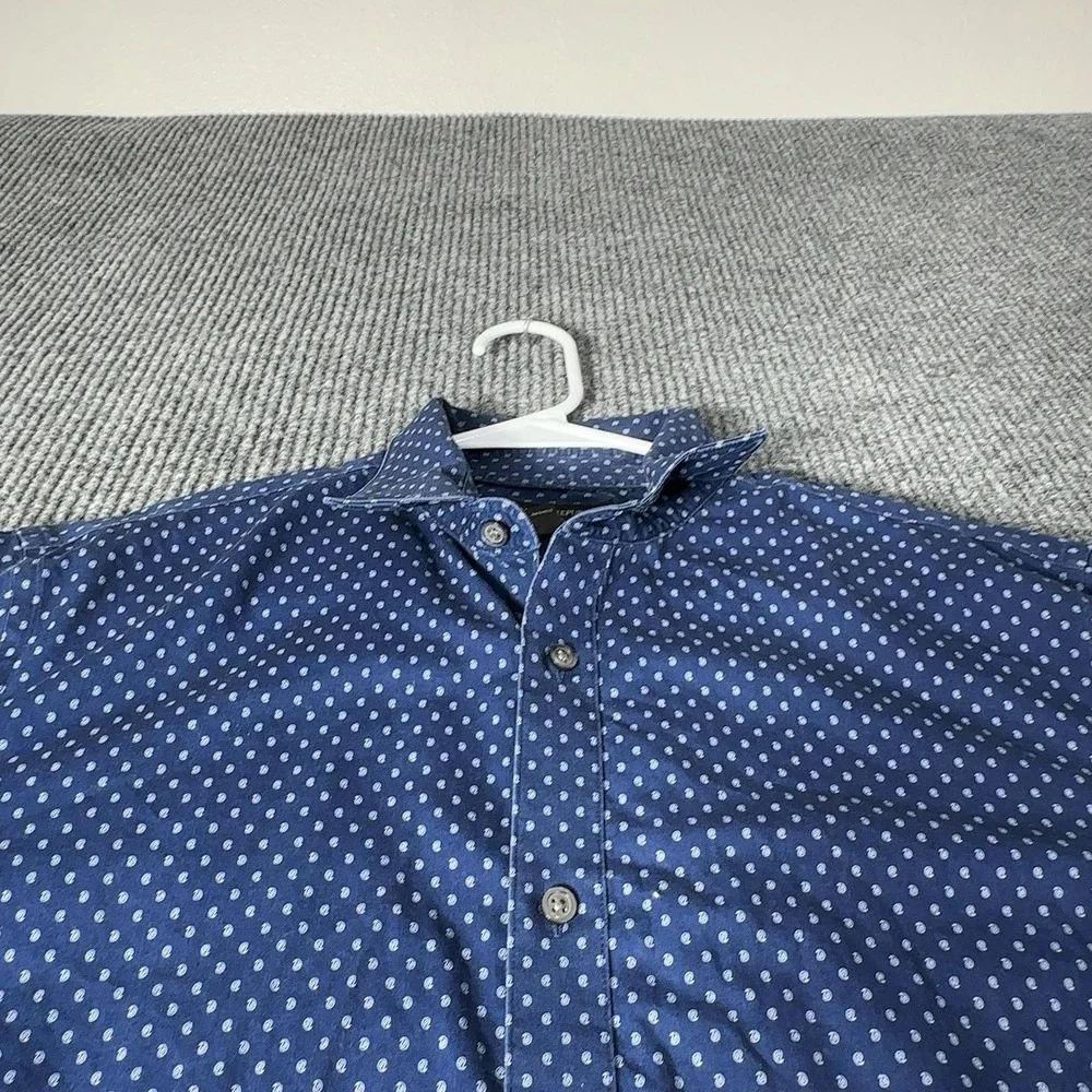 Banana Republic Button Up Mens L Blue‎ Paisley Non-Iron Standard Fit Cotton